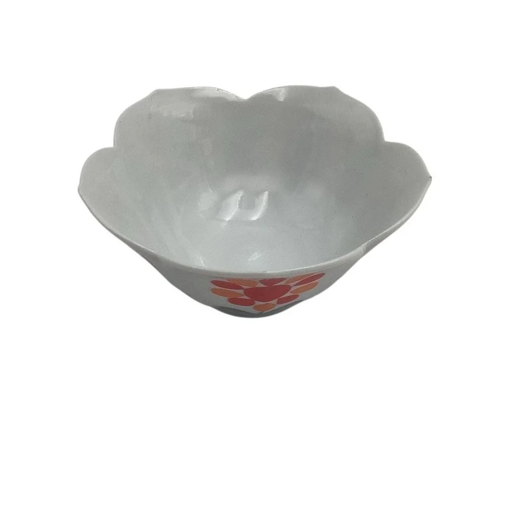 Vintage‎ Floral Dessert Bowl Scalloped Rim 3in